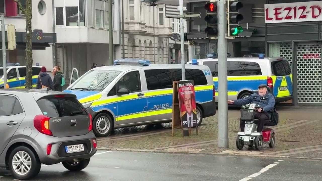 25.1.25 09:51 Uhr NMS Gänsemarkt/Kuhberg BFE Demonstration Demo Neumünster