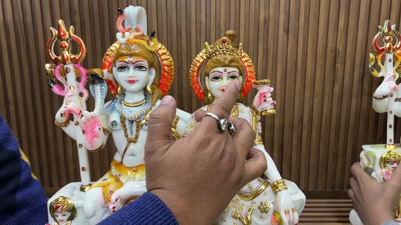 शिव परिवार Wholesale & Retail Marble Dust Idols पूजा कक्ष के लिए मूर्ति Shiv Shankar Bhola Bhandari