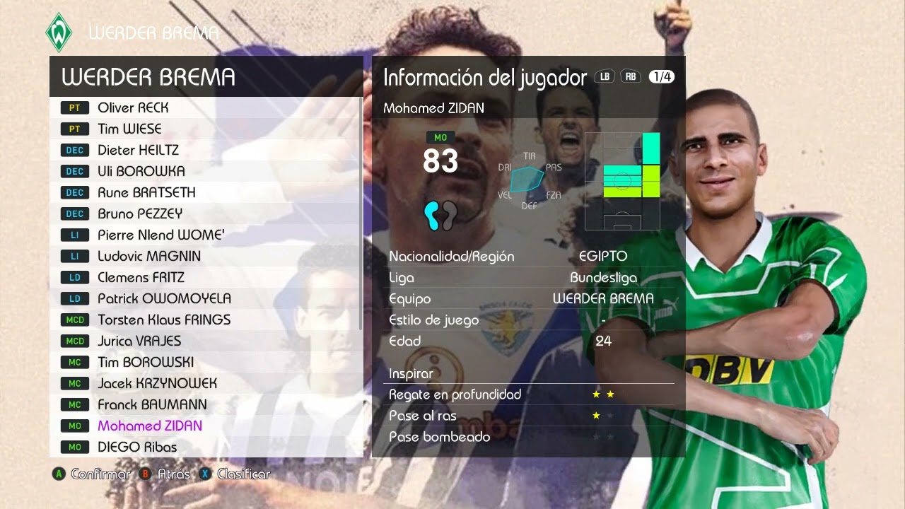 CLASSIC PES 2020: WERDER BREMEN SQUAD