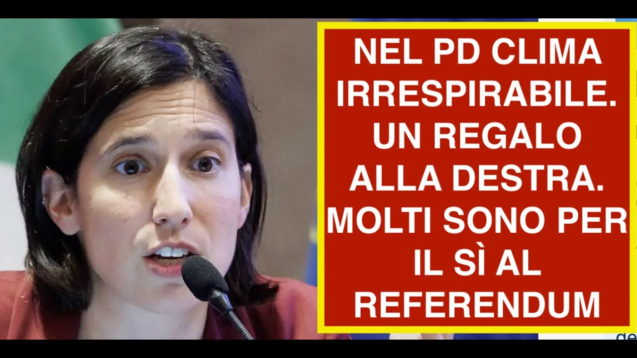 NEL PD CLIMA IRRESPIRABILE. UN REGALO ALLA DESTRA. MOLTI SONO PER IL SÌ AL REFERENDUM