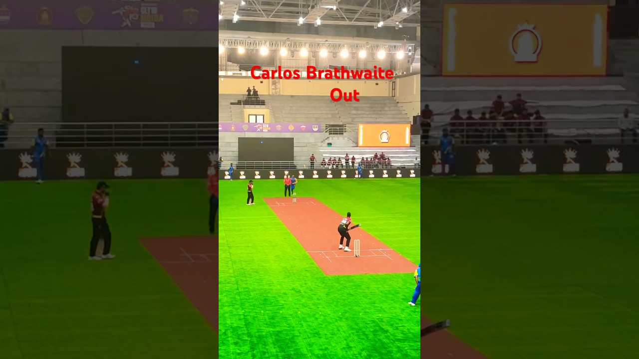 ￼￼ Carlos Brathwaite out ￼ indoor cricket Noida Stadium #cricket #love ❤️￼