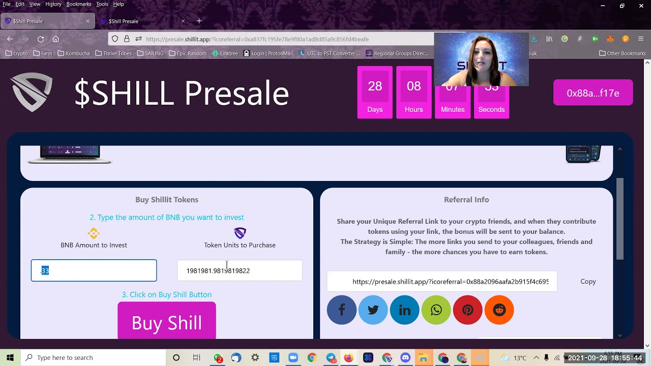 How to buy the presale tokens on the Shillit.App platform