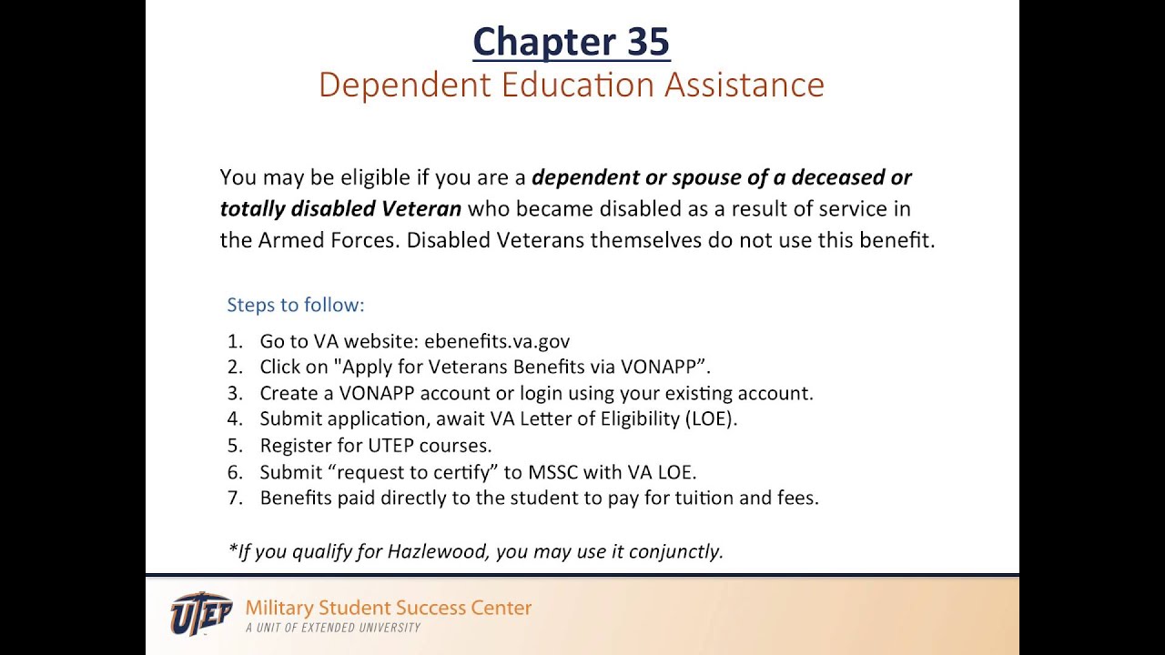 Educational Benefit: Dependent Education Assistance