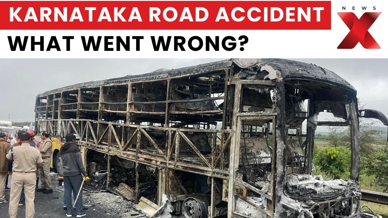 Karnataka Road Accident: Bus Engulfs in Flames After Lorry Jumps Divider on NH-48 | NewsX