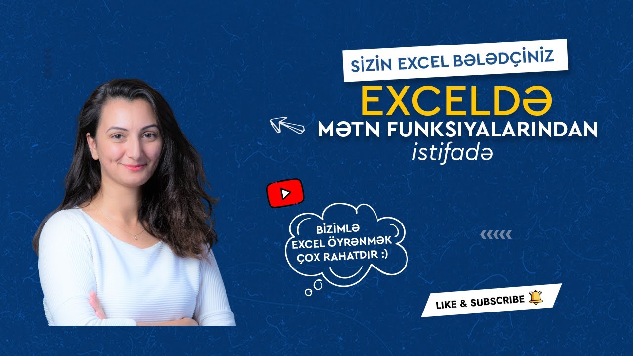 #excel #textfunctions Mətn Funksiyaları ilə Praktik Həllər/ Practical case with Text Functions