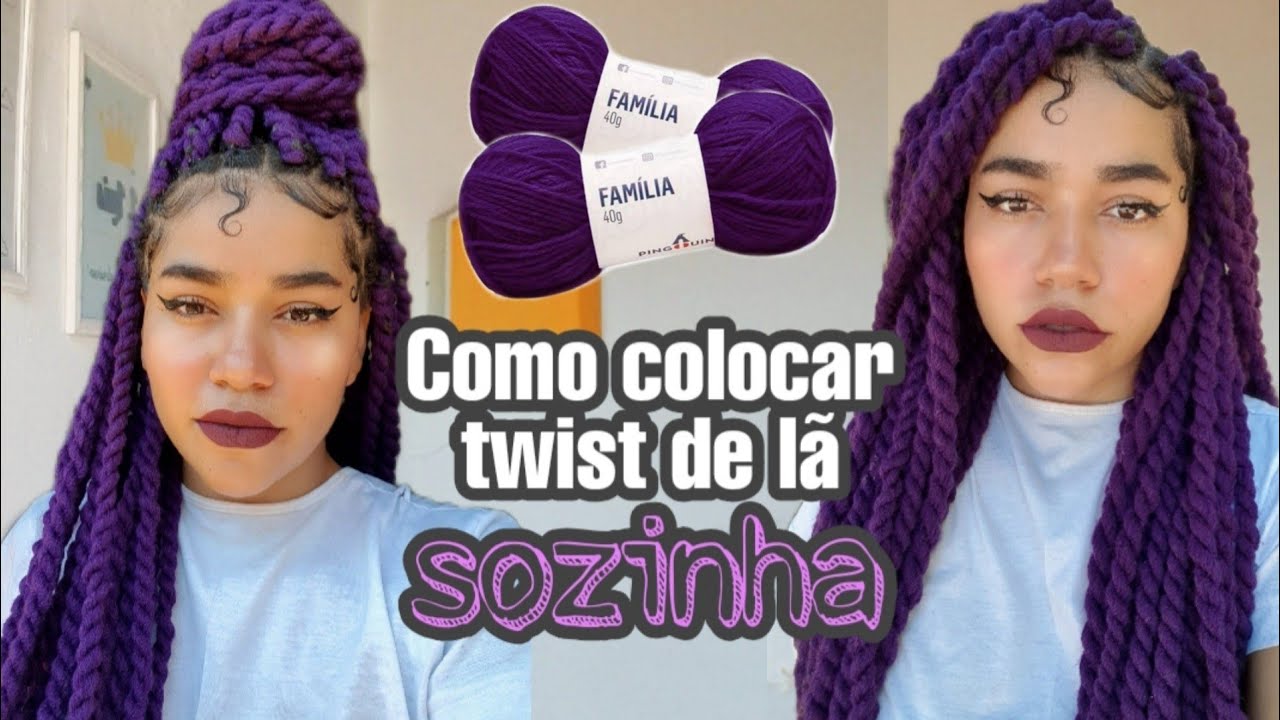Como fazer twist de lã sozinha/sem trança na raiz/ crespa 4a