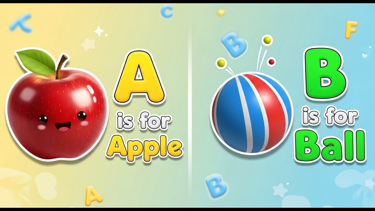A For Apple B For Ball I Abcd Rhymes I Abc Song Nursery Rhymes I #kidslearning #aforapplebforball