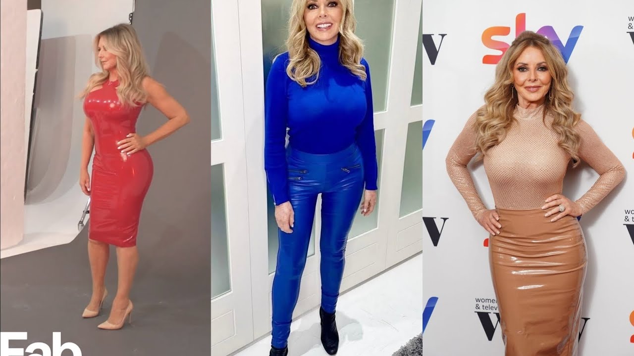 Old Lady Carol Vorderman Beautiful Leather Outfits Ideas stylish outfit 