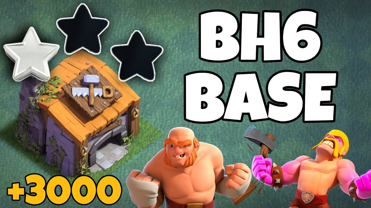 BEST BH6 BASE | BUILDER HALL 6 TROPHY BASE | BUILDER BASE ANTI 2STAR