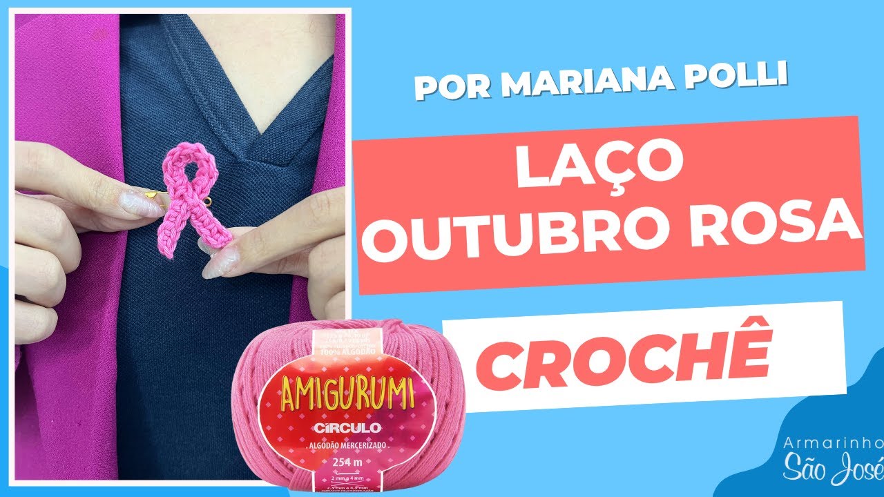 Como Fazer Laço Outubro Rosa em Crochê 