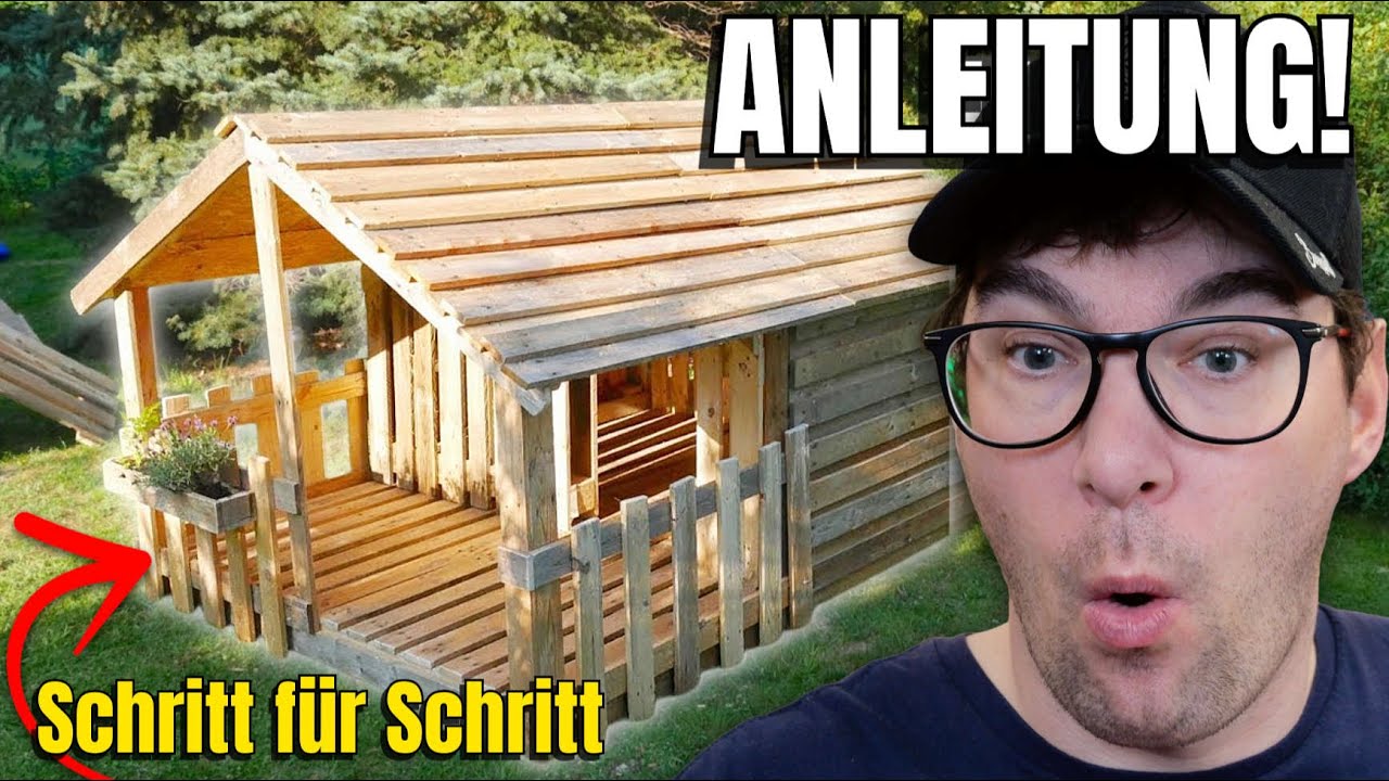 DIY Spielhaus / Gartenhaus für Kinder ★ selber bauen aus Paletten - Anleitung -