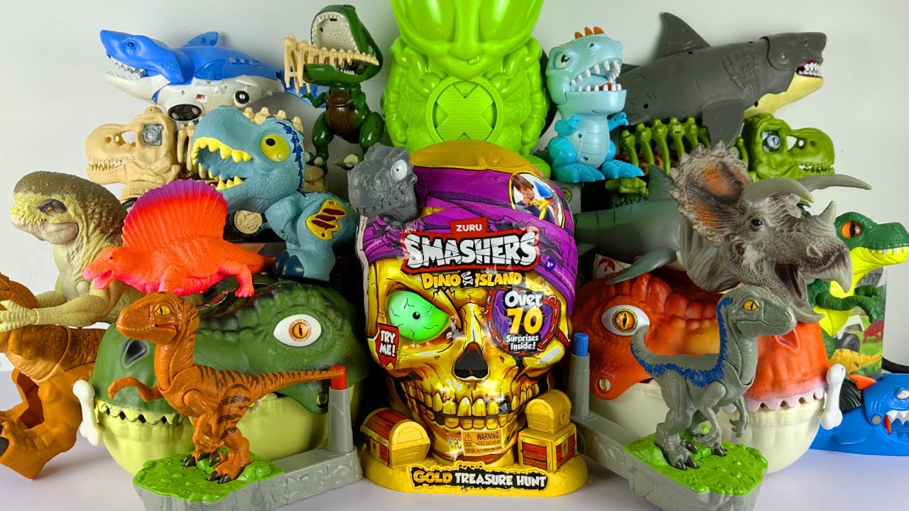 Jurassic World Rebirth ASMR Dinosaur Unboxing T-rex Head D-rex Raptor Zuru Skull Island Bone Trucks