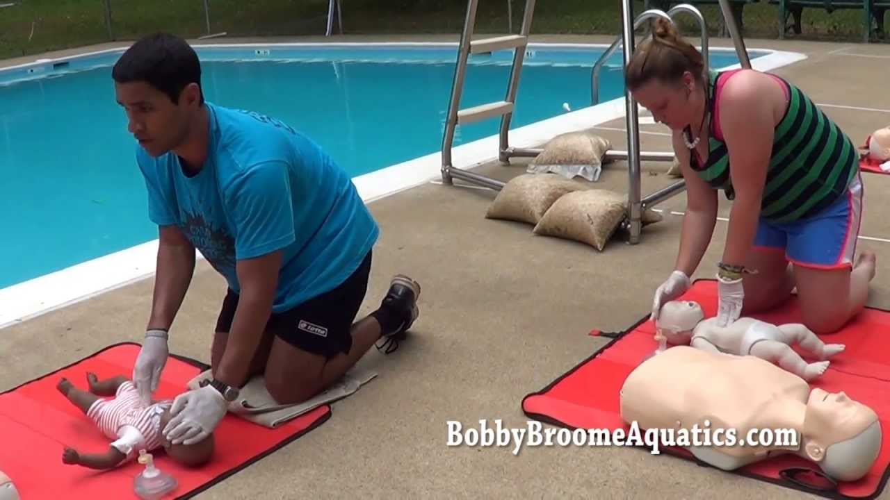 CPR Infant with Obstructed Airway Lifeguard Training Girl Scout Camp Potomac Woods