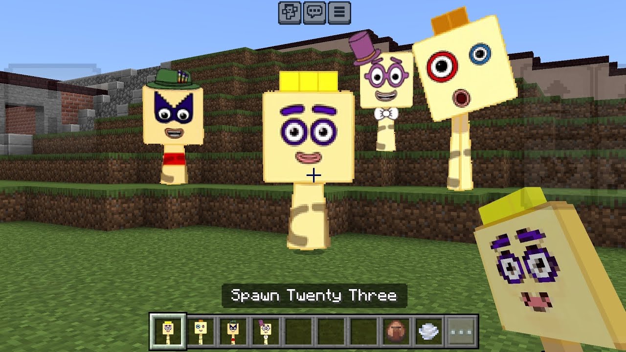 Персонаж Спрунки, Двадцать Три [из Numberblocks], добавлен в Minecraft PE.