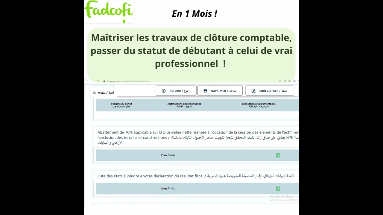 Formation Pratique : maitriser les travaux de clôture , Bilan et liasse fiscale 