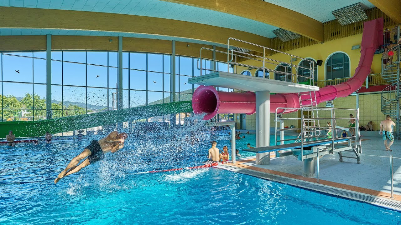 Pink Jump Water Slide at AquaMagis