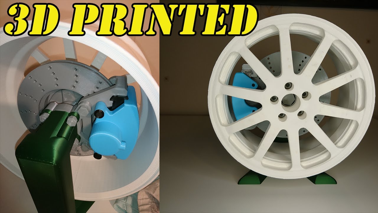 3D Printed Wheel With Brake System - 3d Printing Timelapse