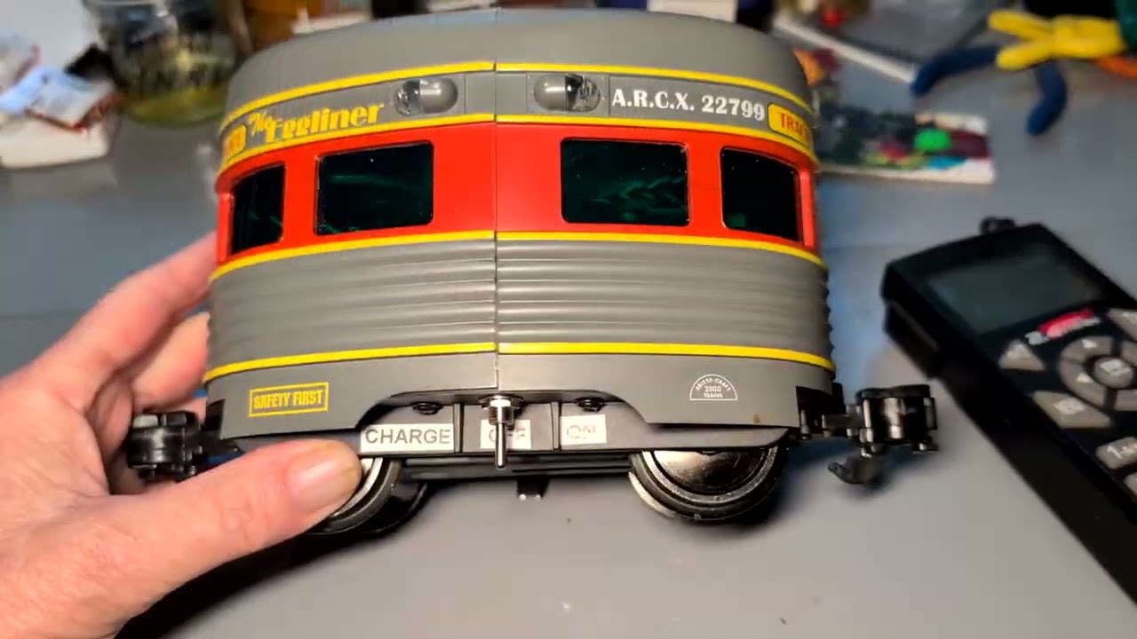 Aristocraft Eggliner Adding a Revolution Train Engineer RC with sound and a battery