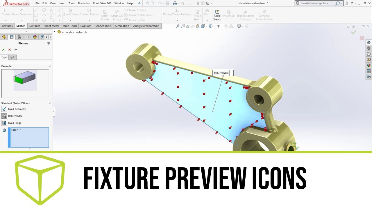 SOLIDWORKS Simulation — Fixture Preview Icons