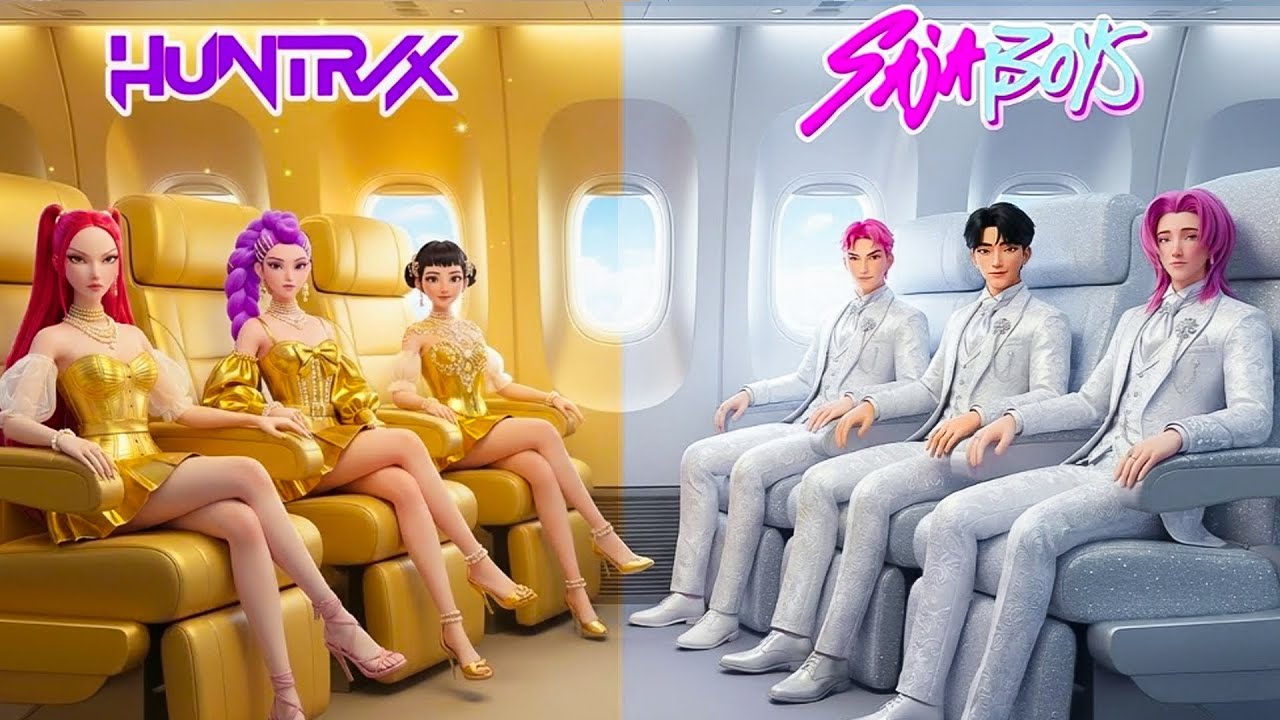 KPOP Demon Hunters: Gold vs Silver From Huntrix vs Saja Boys in Airplane! | SAJA Boys x Huntrix