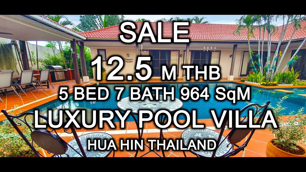🌴🏠 Pool Villa for sale 2025 Stunning 5-bedroom Hua Hin villa, a perfect luxury retreat in Thailand 🌴
