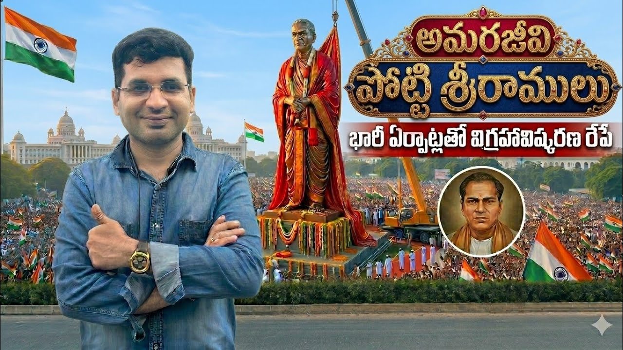 రేపే అమరజీవి పొట్టి శ్రీరాములు విగ్రహావిష్కరణ 🔥 అక్కడ ఏర్పాట్లు ఎలా జరుగుతున్నాయో చూడండి