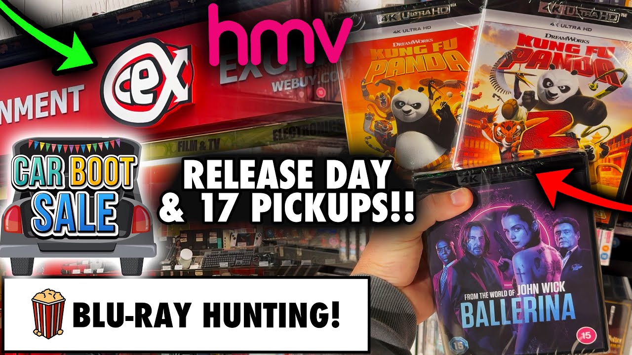 Blu-ray Hunting - BALLERINA & KUNG FU PANDA 4K RELEASE DAY, CEX NEWPORT & £9 HAUL AT A BOOT SALE!!!