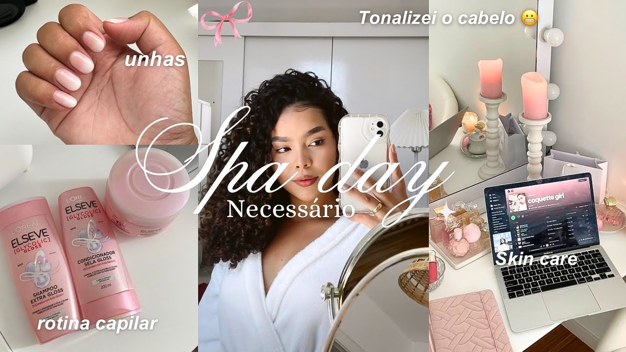 SPA DAY *COMPLETO* 🧖🏽‍♀️💗| tonalizei meu cabelo + comprinhas, unhas, finalização, skin care & makeup