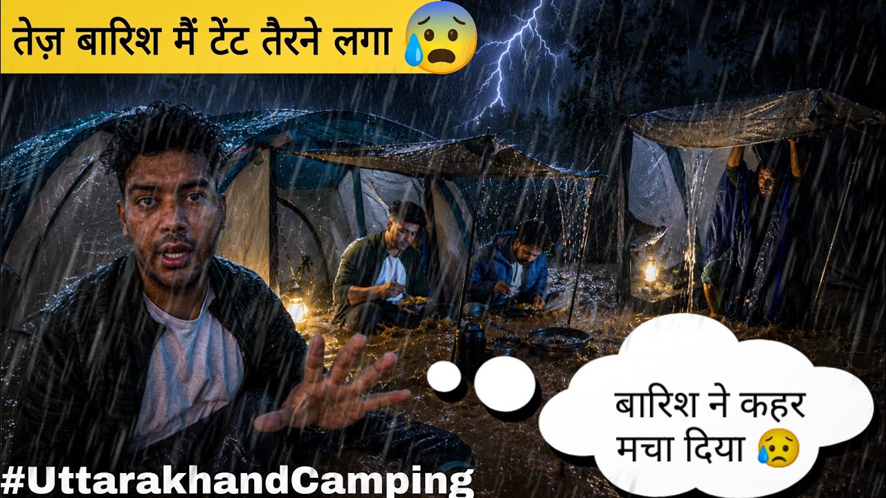 We Stucked In Heavy Rainfall During Camping | Camping In Heavy Rain & Thunderstorm ⛈️ #raincamping 