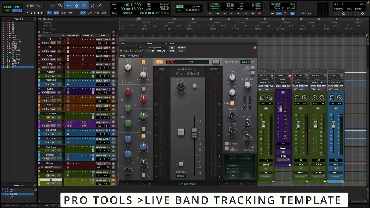 Pro Tools Live Band Tracking Session Template. It's Easy.