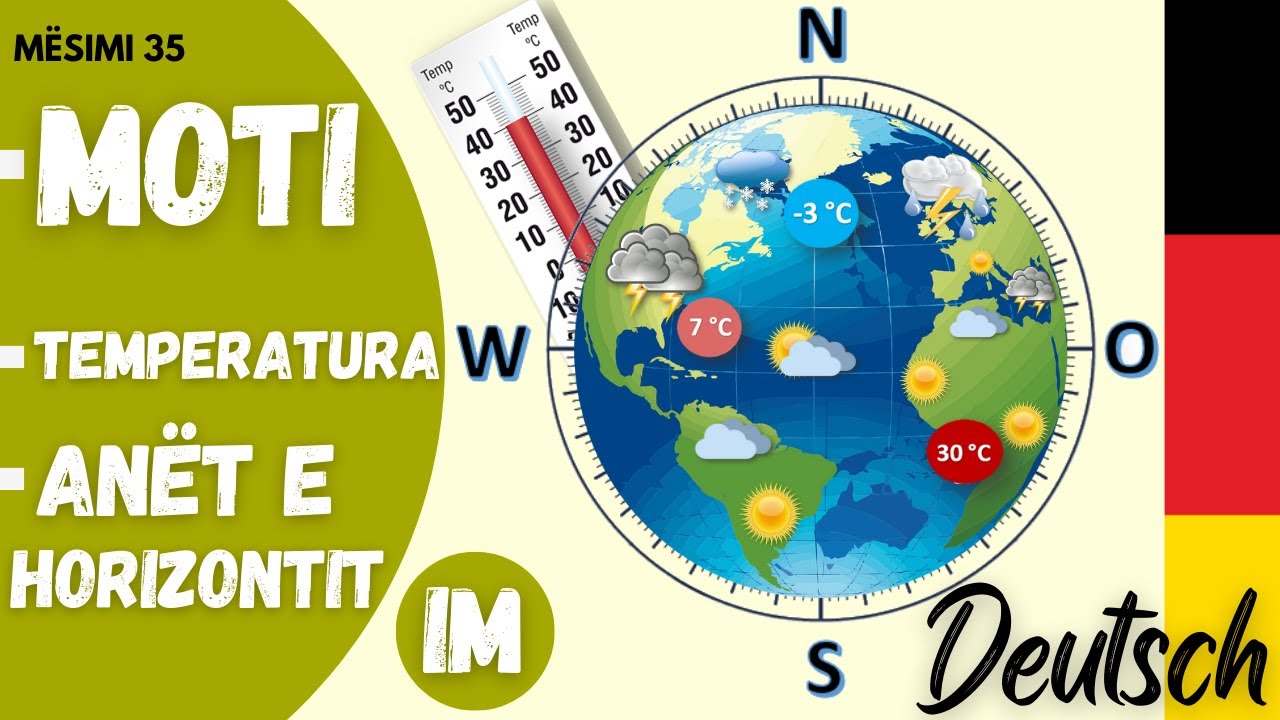 Moti - Temperatura - Anët e horizontit në gjermanisht. Mësimi 35