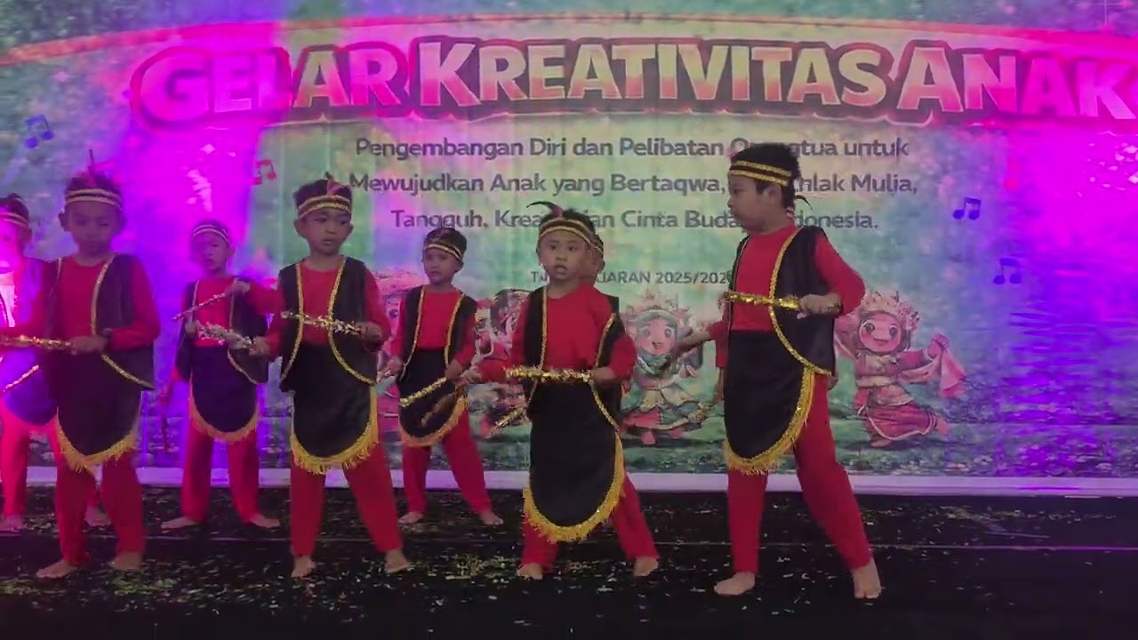 Gelar Kreativitas Anak TK ABA 2 Batam || Tari Kreasi Ampar-ampar Pisang dari Kelompok B3 Putra