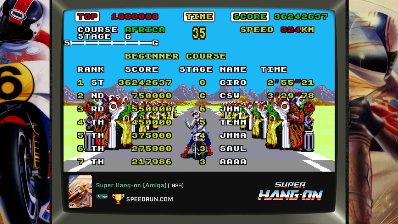 SUPERHANGON - AMIGA - SPEEDRUN - BEGINNER COURSE - 2'55''210 - 2ND PLACE - +0.010 FROM WORLD RECORD