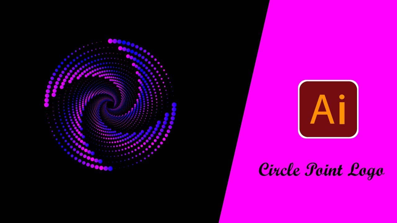 How To Make Circle Point Logo in Illustrator | Round Shape Logo |