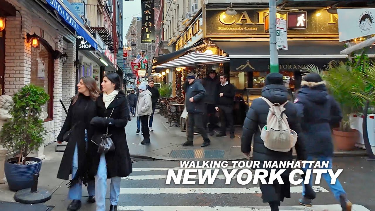 New York Manhattan Winter Walk, 7th Avenue, 8th Avenue, Lafayette Street, Broadway, Union Square, 4K