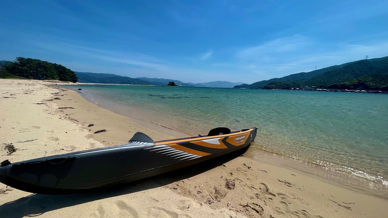 おじさんの休日選挙も一段落して新しく買ったインフレータブルカヤックで水島まで行ってみた　drop  stitch Kayak tomahawk Aqua marina 福井　敦賀
