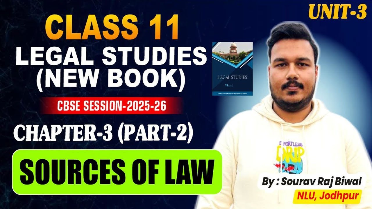 SOURCES OF LAWS | Class 11 Legal Studies | Chapter-3 (Unit-3) (Part-2) | CBSE Session 2025-26