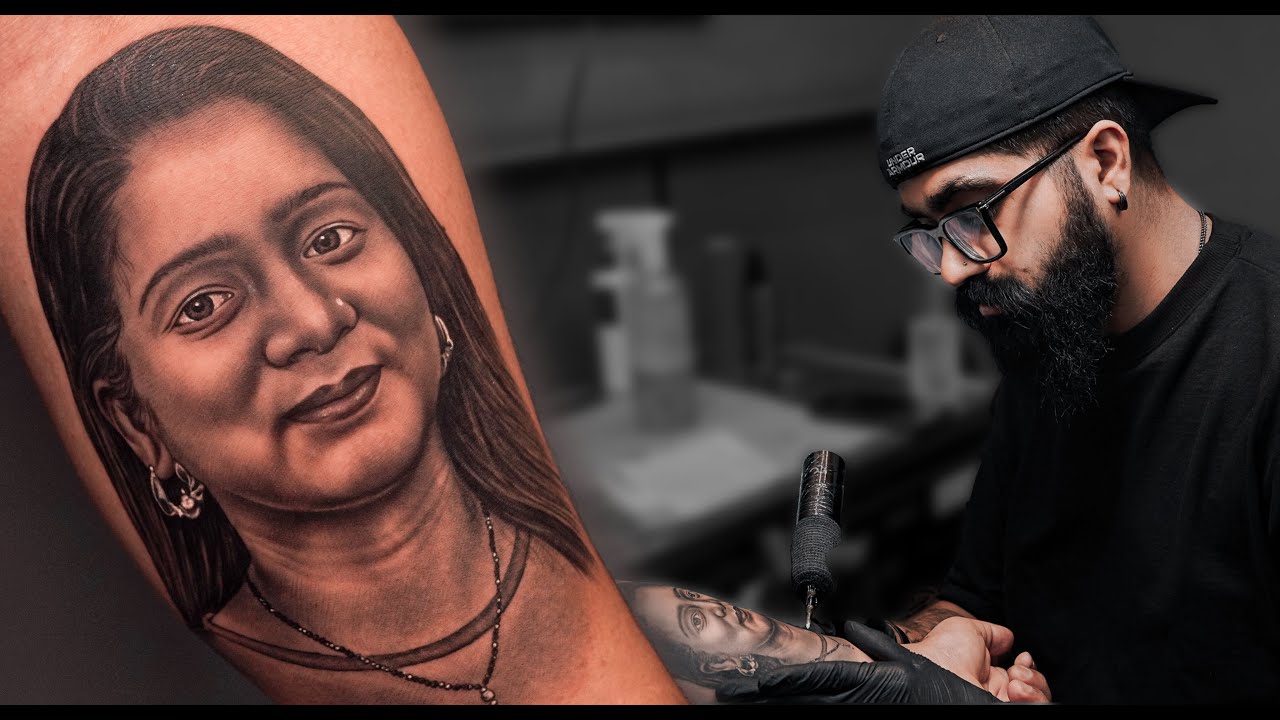 My Client got his Wife's Portrait | @tattoosbyabishek