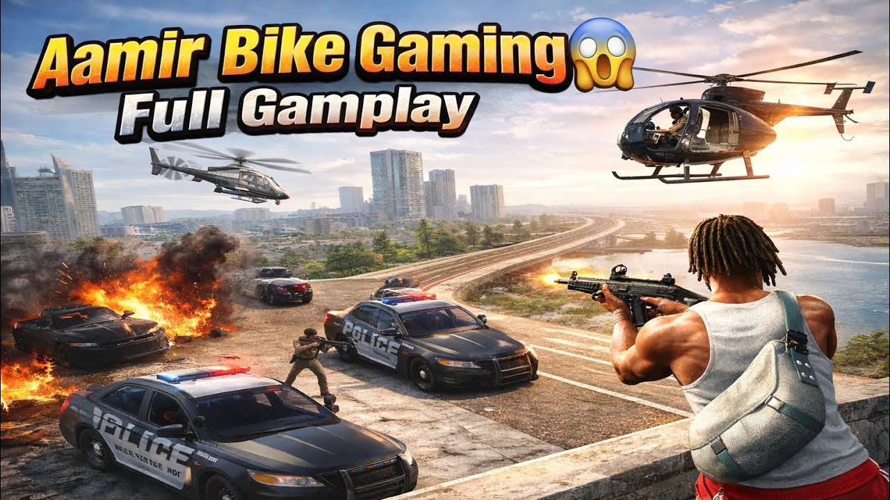 Insane Police Chase & Helicopter Mission 😱 | Aamir Bike Gaming Full Gameplay 🔥