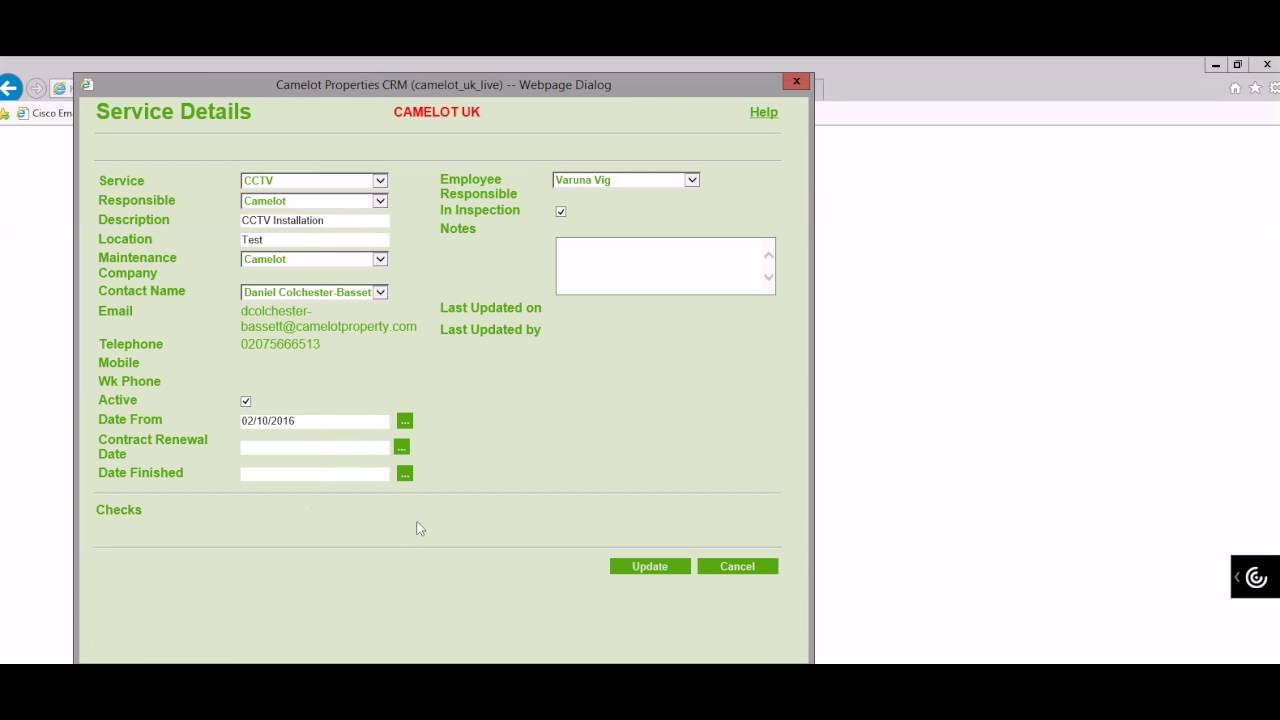 How to add and update the services for a property in CPM