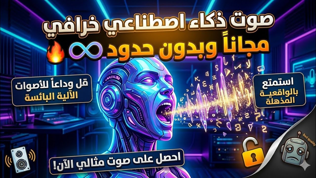 طريقة عمل صوت بالذكاء الاصطناعي احترافي ومجانا بدون حدود