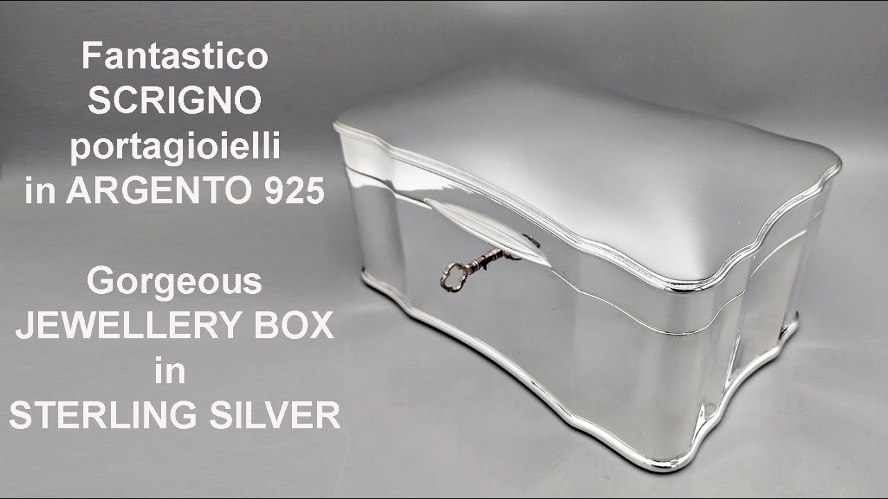 Scrigno portagioielli in argento sterling barocco Baroque Style Italian Sterling Silver Jewelry Box