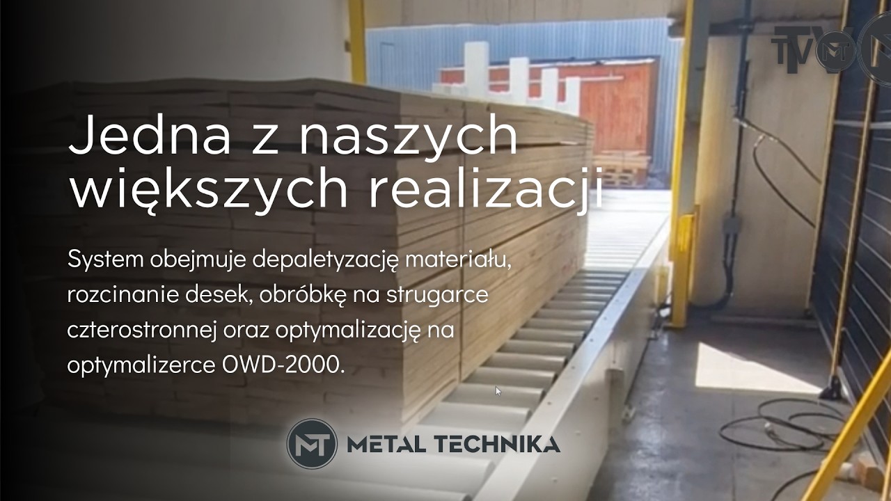 Depaletyzacja, rozcinanie desek, obróbka na strugarce, optymalizacja długości | Metal-Technika