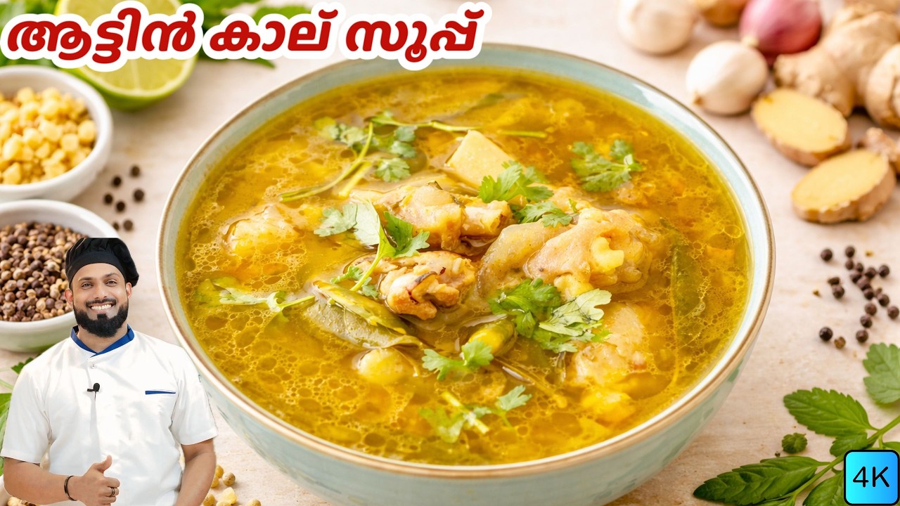 ആട്ടിൻ കാല് സൂപ്പ് | മട്ടൻ സൂപ്പ് | Mutton Leg Soup Malayalam recipe | mutton soup