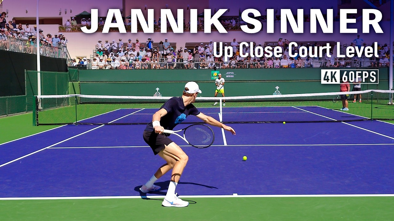 Just Jannik Sinner Practising&hellip; Can't Stop Watching [4K Court Level | Indian Wells 2026]