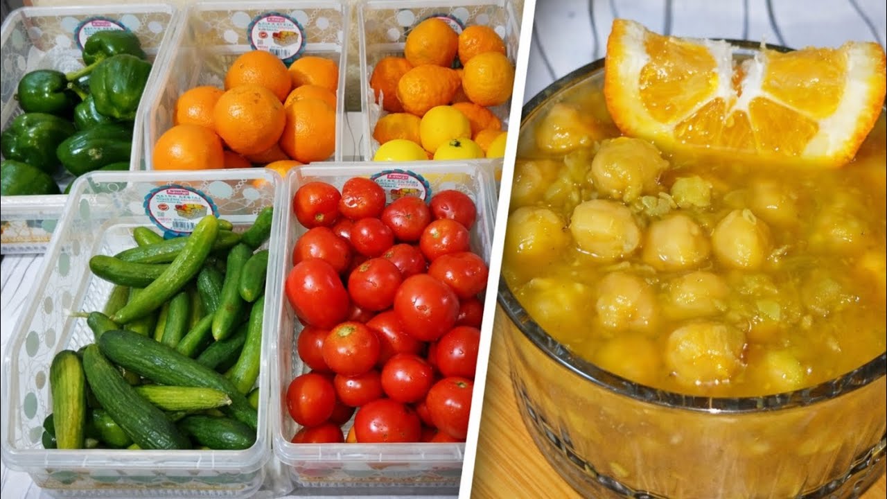 وفرت تعب الأسبوع كله /غسل خضار + تفريز حمص ولحم + لبلبي 🍲🍋