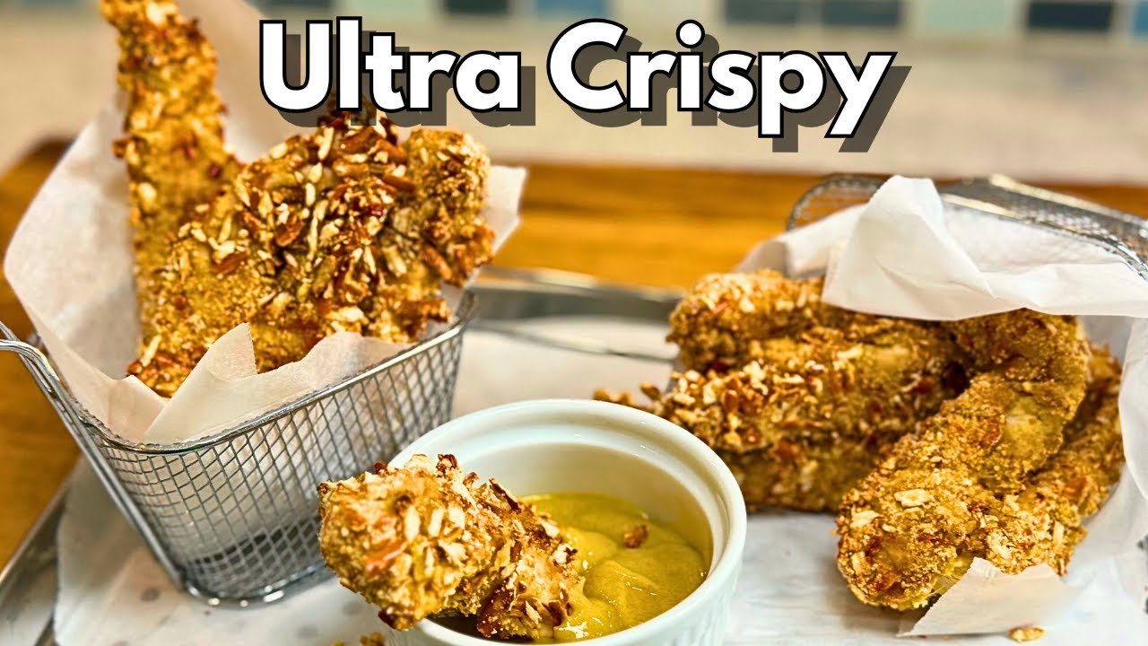 Honey Mustard Pretzel Chicken Tenders (Baked & Crispy)