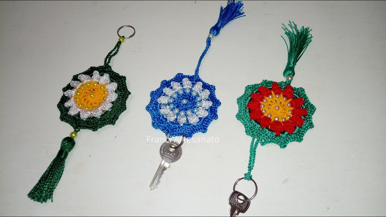 CHAVEIRO DE CROCHÊ ESCONDE CHAVE  - FRANCI ARTESANATO