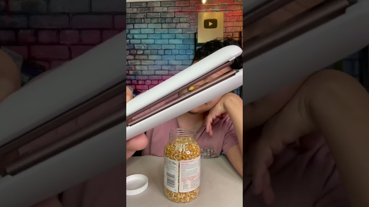 Hair Straightener Pop Corn Hack! #shorts