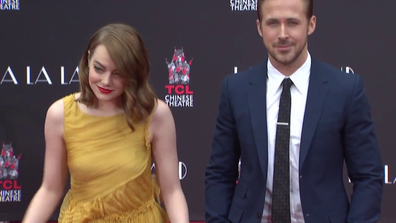 Hand & Footprint Ceremony for Ryan Gosling & Emma Stone to Promote La La Land | ScreenSlam